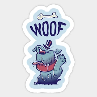 Woof Top Hat Dog Sticker